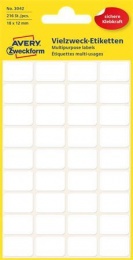 Etikett, 18x12 mm, kézzel írható, kerekitett sarkú, AVERY ZWECKFORM, 216 etikett/csomag