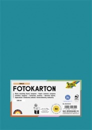 Dekorkarton, 2 oldalas, A4, 300 g, 50 lap, FOLIA, türkiz