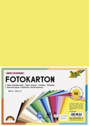 Dekorkarton, 2 oldalas, A4, 300 g, 25x2 lap, FOLIA, vegyes színek