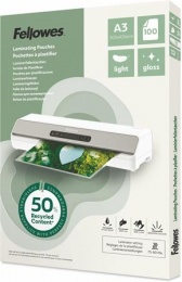 Meleglamináló fólia, 80 mikron, A3, fényes, 100 db, FELLOWES "Light"
