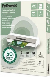 Meleglamináló fólia, 80 mikron, A6, fényes, 100 db, FELLOWES "Light"