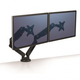 Monitortartó kar, két monitorhoz, FELLOWES "Platinum Series™Dual", fekete