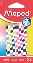 Radír, kockamintás, MAPED „Checkerboards”, vegyes minták, 2 db
