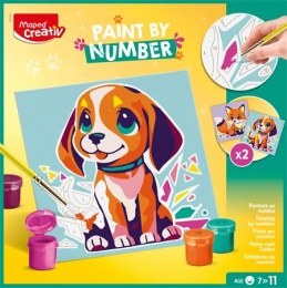 Számfestő készlet, kutya és róka, MAPED CREATIV "Paint by number"