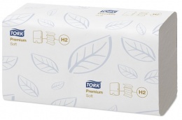 Kéztörlő, Interfold hajtás, 2 rétegű, 110 lap, H2 rendszer, Premium, TORK "Xpress Soft Multifold", fehér
