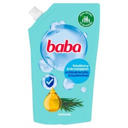 Folyékony szappan utántöltő, antibakteriális összetevővel,  0,5 l, BABA, eukaliptusz