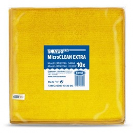 Törlőkendő, mikroszálas, univerzális, 10 db, 40x40 cm, BONUS "MicroCLEAN Extra", sárga