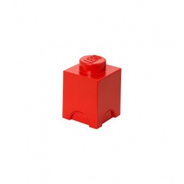 Tárolódoboz, szögletes, LEGO, piros