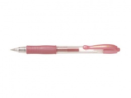 Zseléstoll, 0,32 mm, nyomógombos, PILOT "G-2 Metallic", rózsaszín