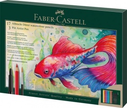 Akvarell ceruza készlet, ecsettel, FABER-CASTELL "Albrecht Dürer & Pitt Artist Pen", 21 db-os szett