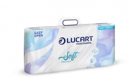 Toalettpapír, 2 rétegű, kistekercses, 10 tekercs, LUCART "Soft", fehér