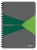 Spirálfüzet, A5, vonalas, 90 lap, laminált karton borító, LEITZ "Office", szürke-zöld