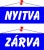 Információs tábla, 22x8,5 cm, kétoldalas, "Nyitva/Zárva", kék