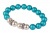 Karkötő, türkiz-fehér SWAROVSKI® gyöngyből, fehér rondella kristállyal, 10mm, ART CRYSTELLA® M